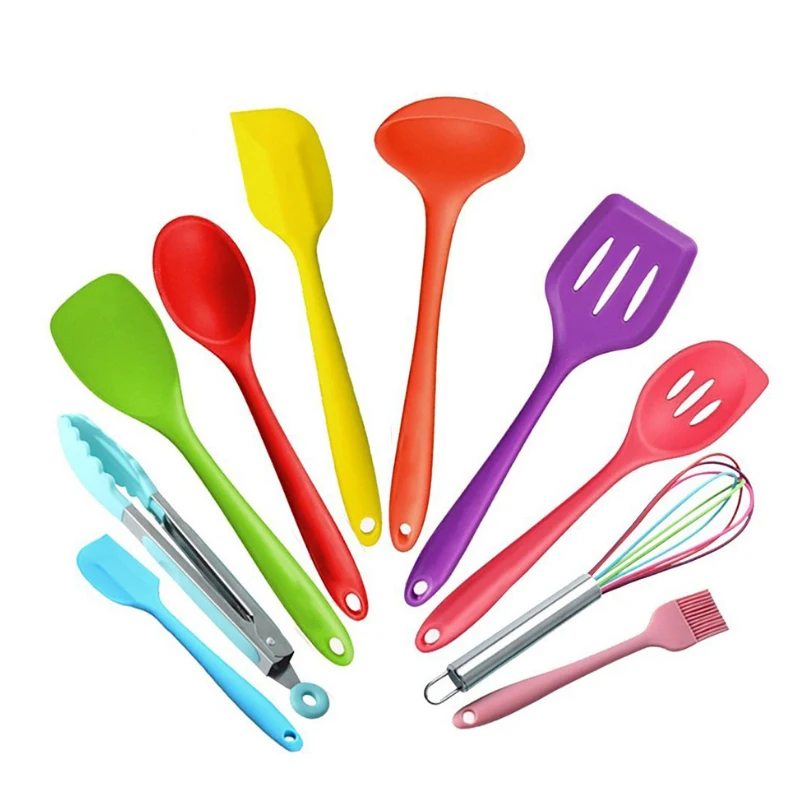 10 шт./компл. набор силиконовых красочных кухонных принадлежностей для