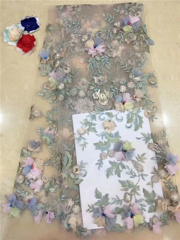 Новые французские нигерийские бусины 3D цветочное Сетчатое кружево Африканское