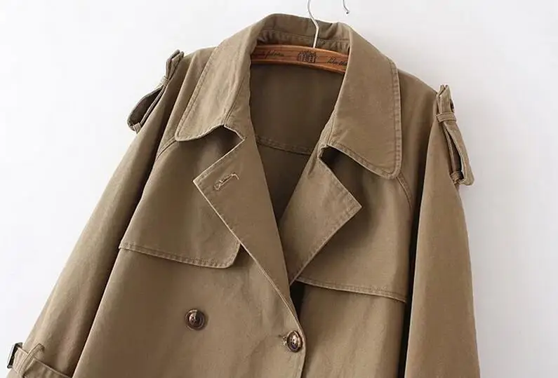 Женский Длинный модный свободный двубортный тренчкот для отдыха новинка
