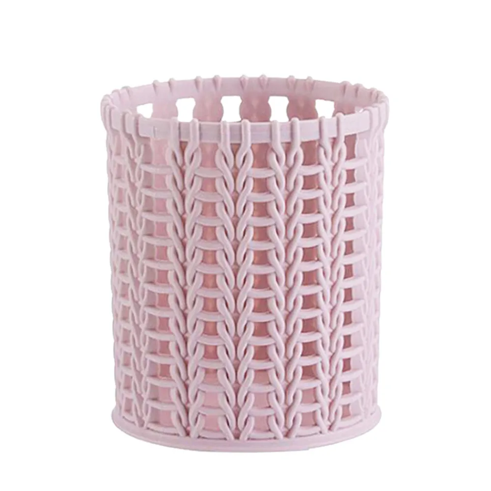 Pink Новое поступление, 10x8 см, пластиковая компактная корзина для кухни, ванной комнаты, офиса, стола, органайзер, держатель для ручек, высокое качество, горячая Распродажа,#35 - Цвет: Pink
