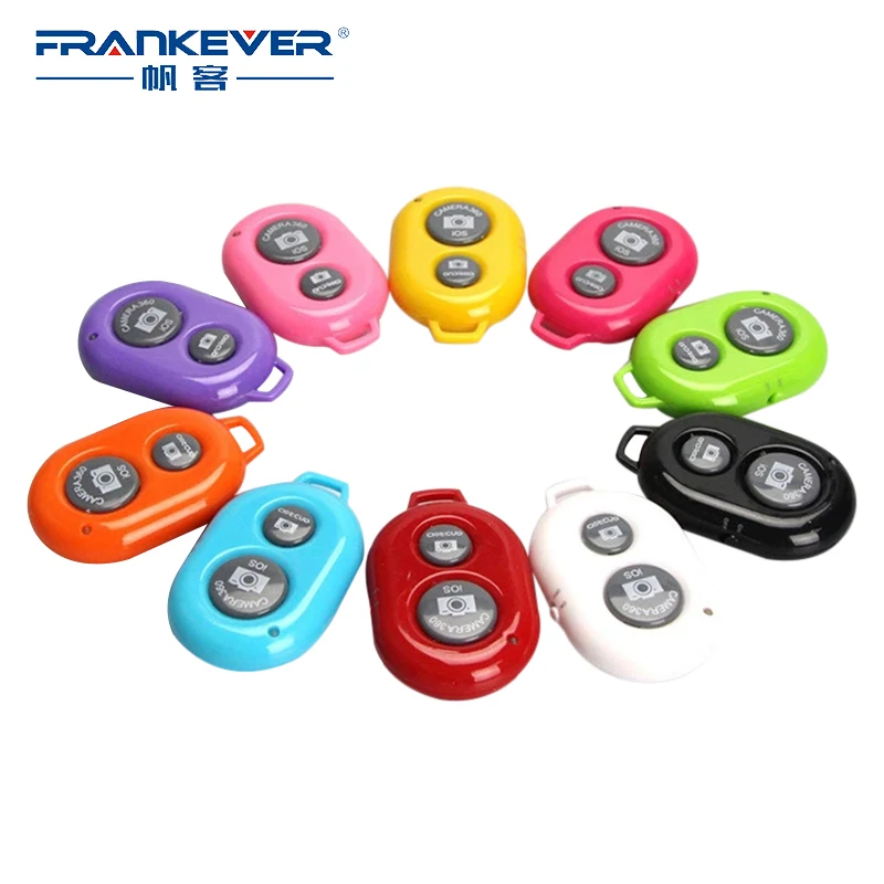 Черный FrankEver Bluetooth Автоспуск беспроводной мини-пульт дистанционного управления сфотографируйте работу с IOS Android - Цвет: Черный