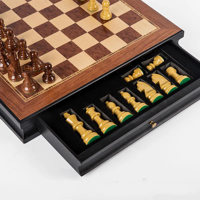 

High-grade Chess Acrylic Wood Grain Plus Heavy Duty Double Rear Double Drawer Design European Ornaments