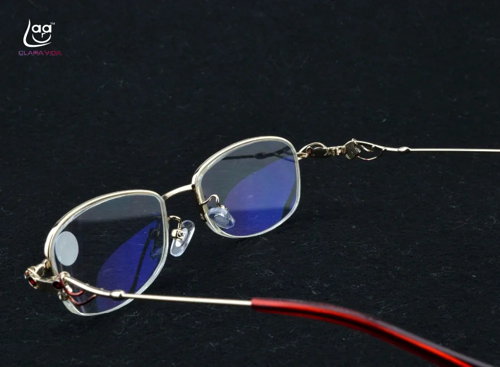 Фото 2019 ограниченная партия, женские очки для чтения Clear Vida с качественным покрытием, половинчатые очки со стальной коробкой, + 1 + 1,5 + 2 + 2,5 + 3 + 3,5 + 4 №5