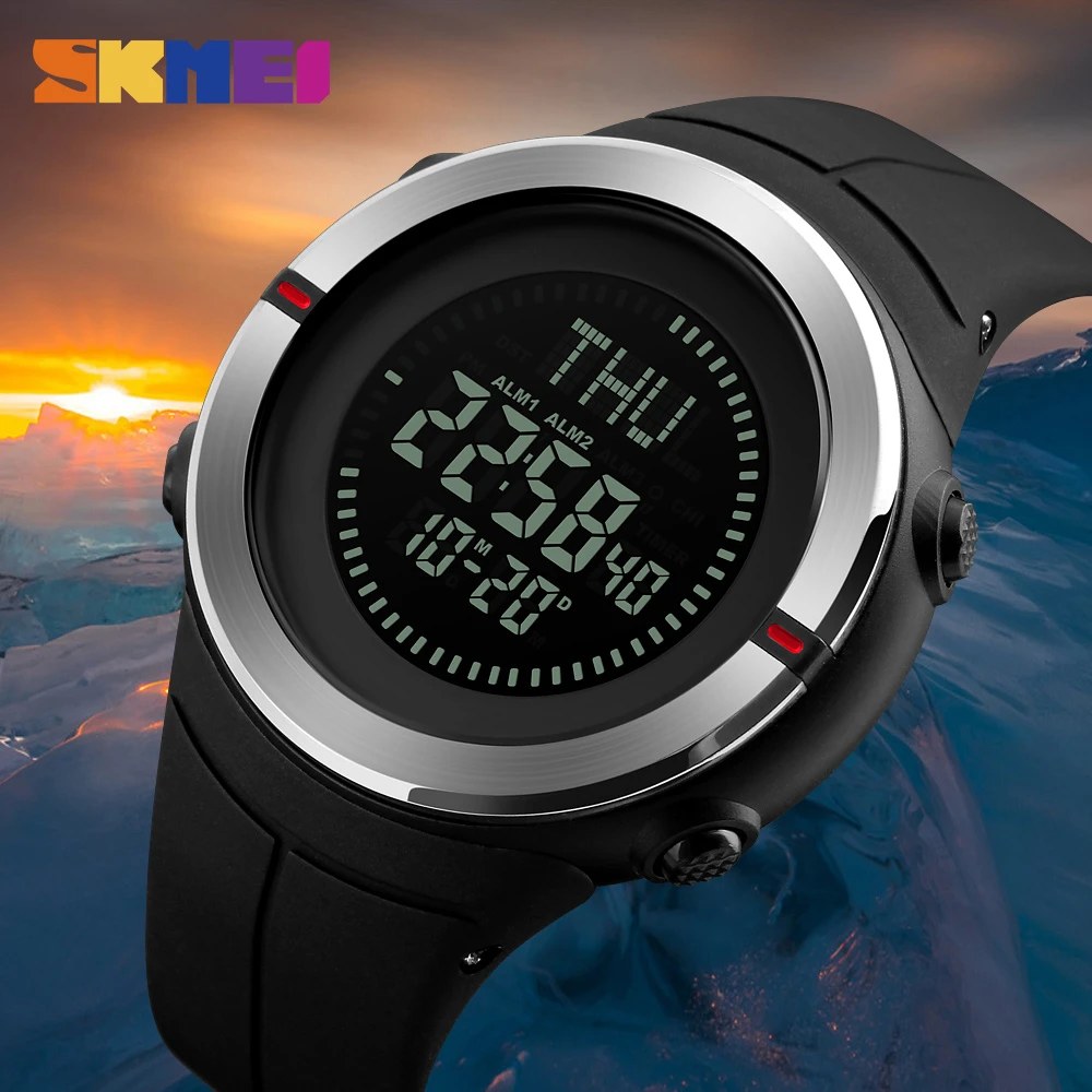 Мода спортивный бренд SKMEI 1294 компас цифровые часы для Для мужчин Роскошные