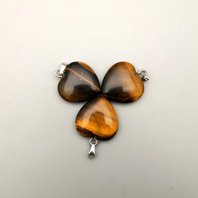 

wholesale natural stone Tiger eye heart pendants charms Love heart pendants for jewelry making 20mm 50Pcs/lot free shipping