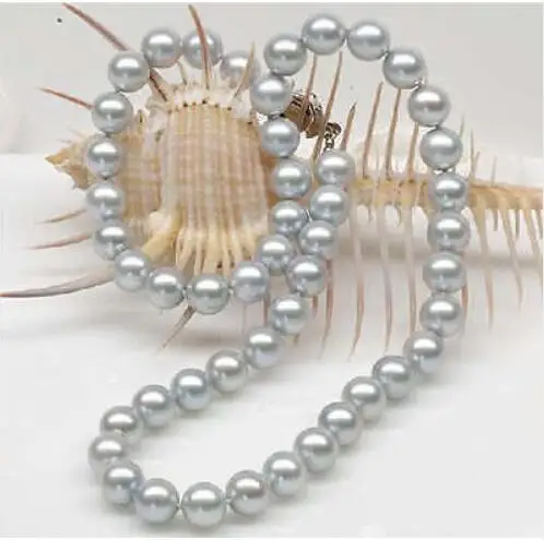 Редкое! Ожерелье с искусственным жемчугом Akoya серого цвета 8-9 мм AAA 18 дюймов |