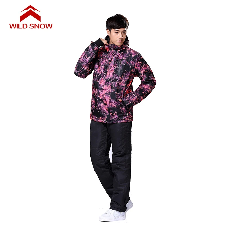 Лыжная одежда непромокаемая и ветрозащитная Мужская лыжная куртка зимний костюм