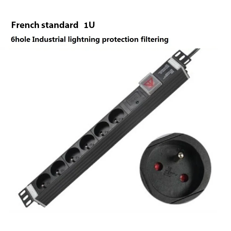 PDU 1U 6 EU разъем розеток 16A 250V energra розетка промышленная оснащено молниезащитой фильтрации enchufe адаптер розетка