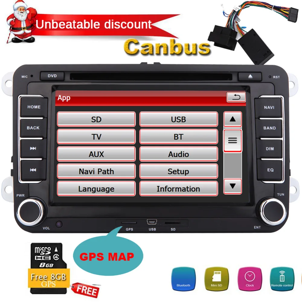Бесплатная поддержка CANBUS SWC сабвуфер AUX Cam in USB SD (Wince 6 0) 8 ГБ карта камера