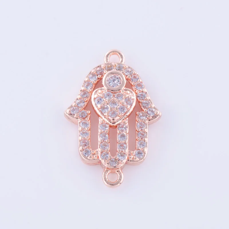 5 шт. подвески в виде сердца из циркона для браслетов|charms for bracelet making|hamsa charmcharms
