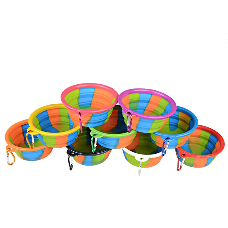 Новая собачья миска Камуфляжный Силиконовый складной портативный исходящий