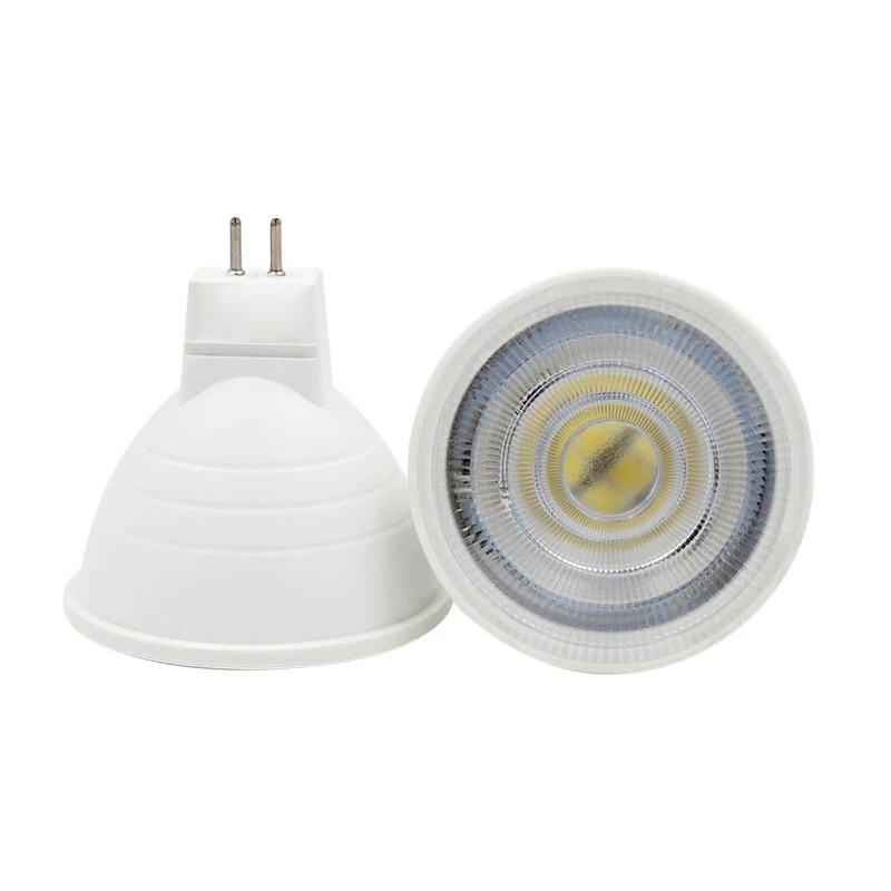 6 шт./лот Светодиодная лампа с лампочкой GU10 MR16 GU5.3 6W 220V COB Чип угол луча 24 120 градусов