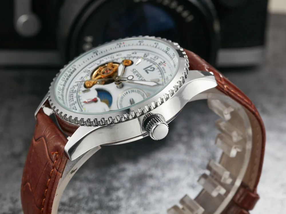 Tourbillon автоматические механические часы для мужчин SEWOR Топ Бренд роскошные