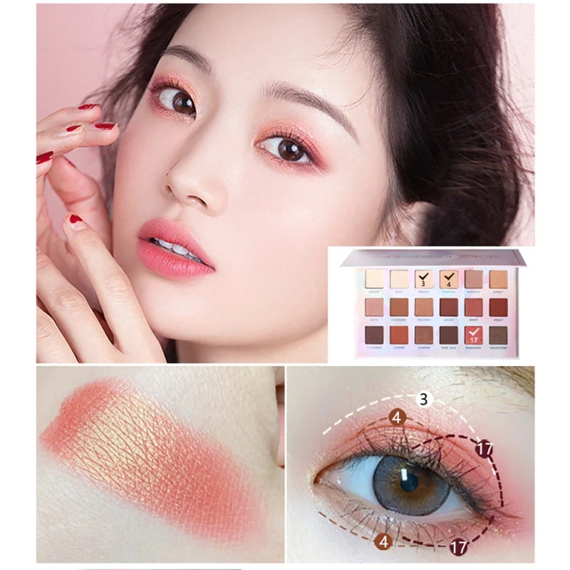 18 цветов мерцающие тени для век Палитра Макияж блеск пигмент дымчатые