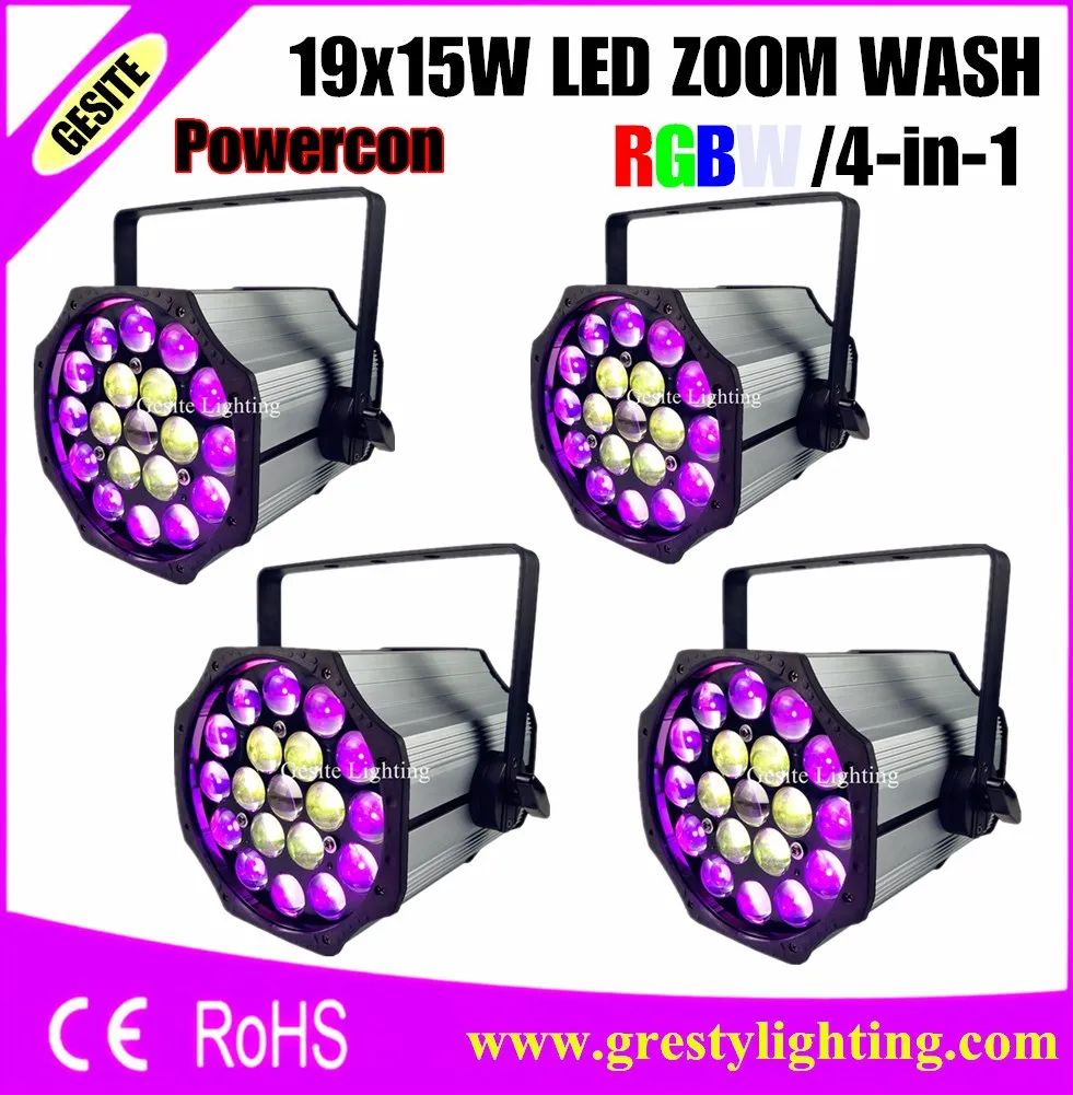 4 шт./лот Bee Eye led par Beam Wash Effect 19X15W RGBW 4IN1 Светодиодная лампа Zoom Lens|rgbw 4in1|bee eyeled |