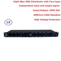 stage light controller dmx512 splitter light signal amplifier splitter 8 way dmx distributor with two inputs for stage equipment