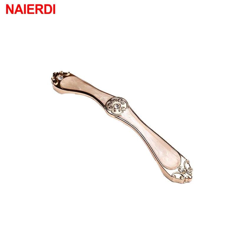 NAIERDI янтарно белые европейские ручки для шкафа кухонные из алюминиевого сплава