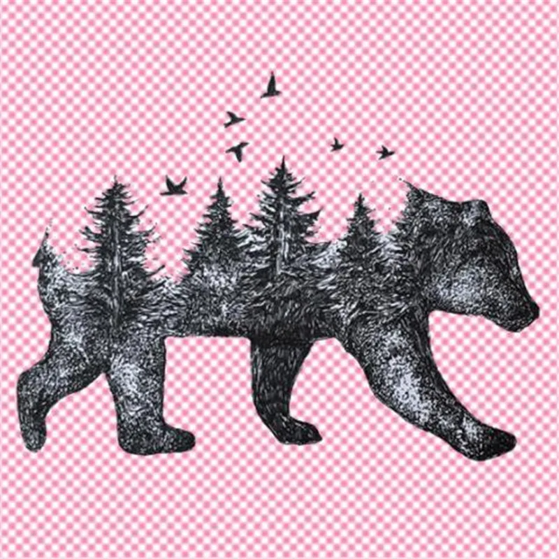 Модные цветочные нашивки для одежды 3d наклейки с изображением леса медведя