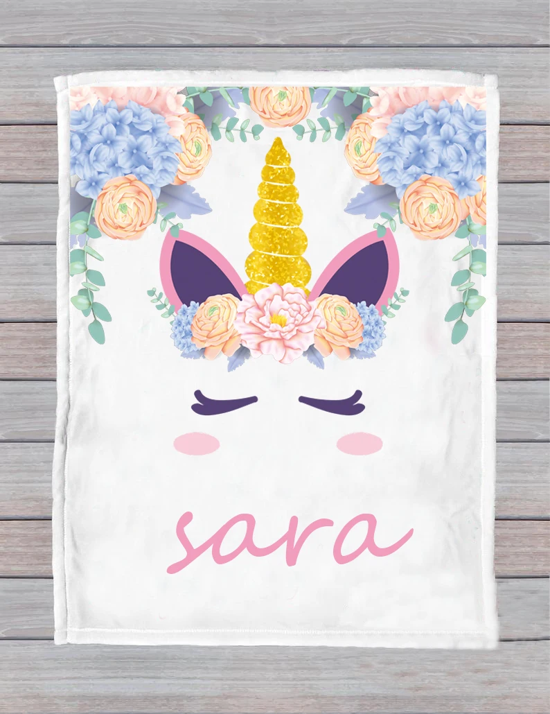 Персонализированное волшебное одеяло единорога для влюбленных индивидуальное