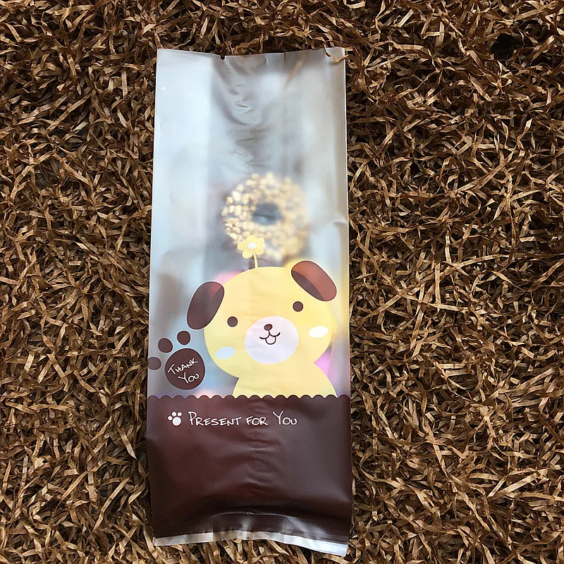 (50 шт./лот) только пакеты желтая сумка для печенья собак упаковка конфет и тортов