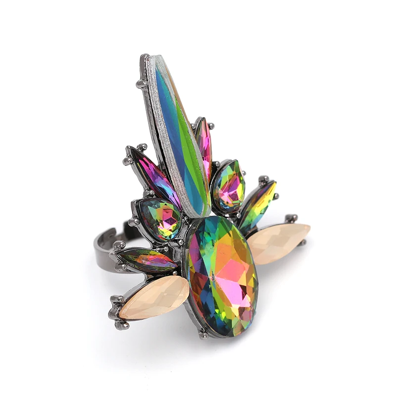 New Sexy Design Multicolored Bohemian Charm Luxury Crystal Adjustable Open Rings Women Wholesale | Украшения и аксессуары
