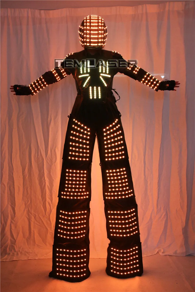 Блестящий робот костюм Давид Гетта|stilts|stilt costumes |