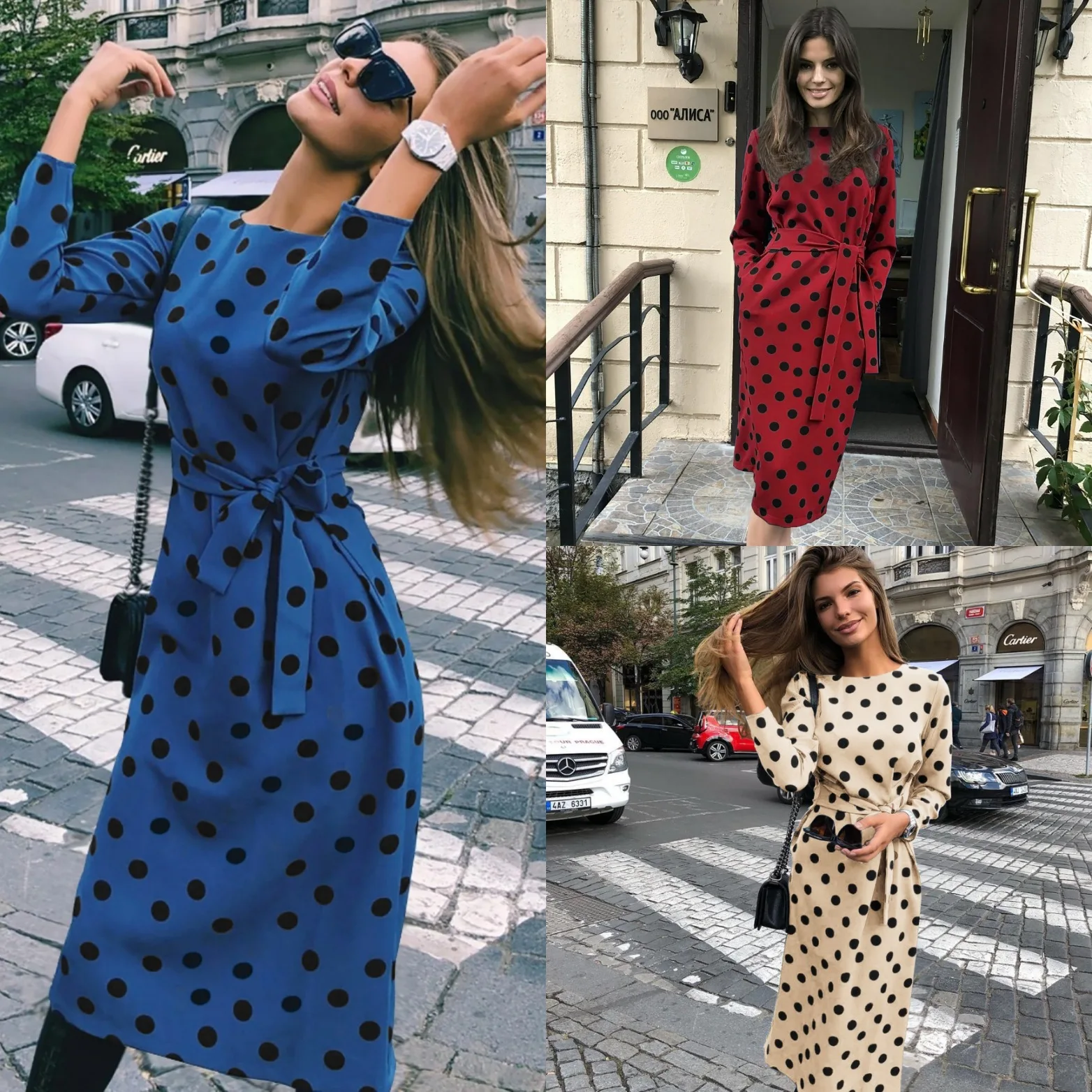 

2019 New Arrival Hot Sale Polyester Ukraine Zanzea Woman Dress Fall Women Long Sleeve Dot Female Maxi Dresses Women's Clothing