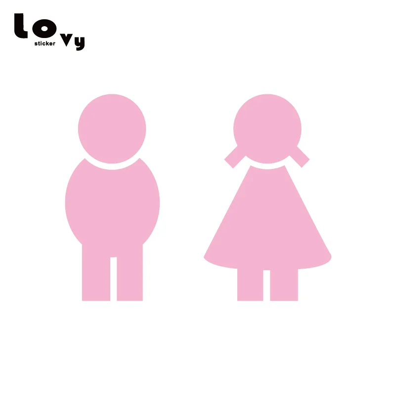 Виниловая настенная наклейка на дверь туалета для мальчиков и девочек домашнего