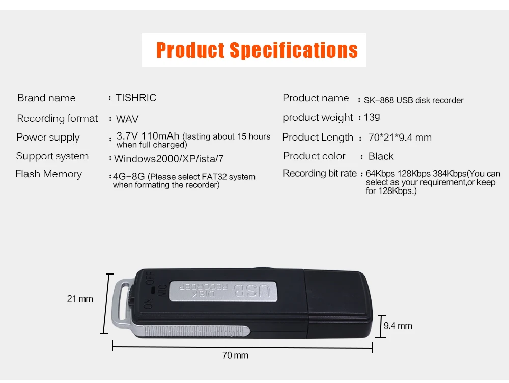 Высокое качество цифровой 8 Гб USB диктофон мини активированный аудио рекордер Диктофон Flas ручка аккумуляторная Gravador de voz Profes