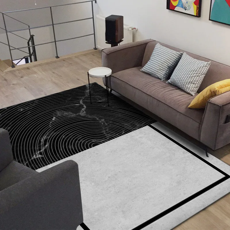 Стильный черный мраморный акварельный коврик для двери спальни гостиной