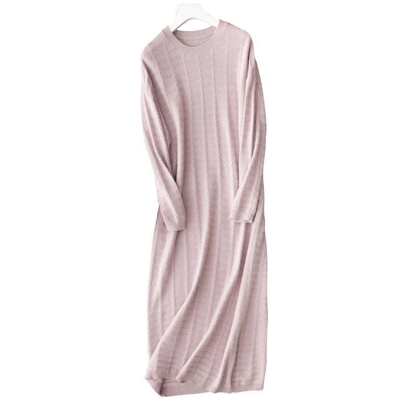 

adohon 2018 womens Winter Cashmere sweaters and autumn women knitted Dresses Pullovers High Quality Warm Pleated Knee-Length