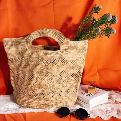 Сумки из ротанга Соломенная пляжная сумка через плечо винтажная плетеная ручной