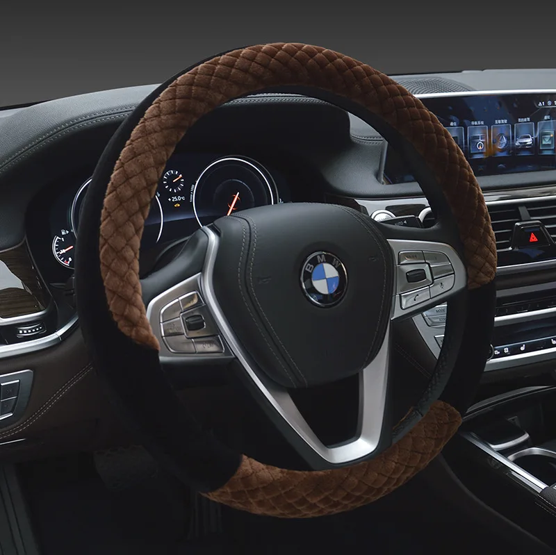 Высокое Качество Зимний Чехол на Руль С Подогревом Машина Зима Плюшевые Мягкий