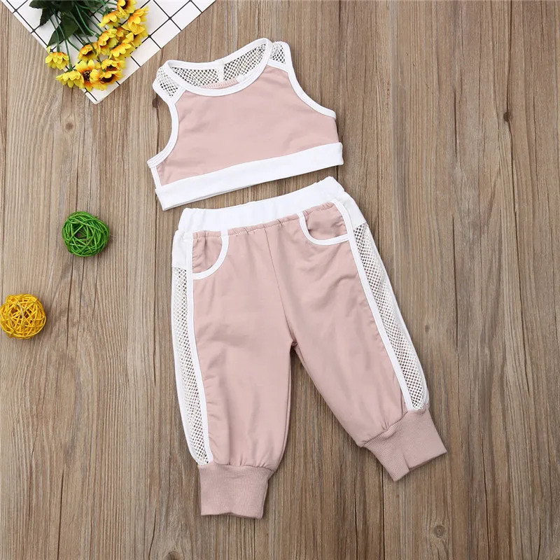 

Baby Girls Clothes Sleeveless Tank Top Vest + Pants Casual Cotton 2pcs Outfits Baby Girl Clothes Set