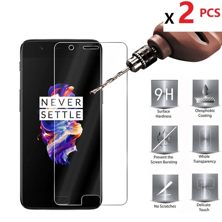 2 шт. протектор экрана из закаленного стекла для OnePlus 5T 5 3 3T X 1 9H 2.5D 0 26 мм|Защитные