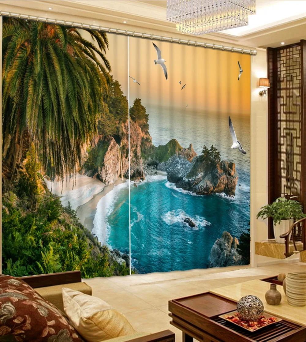 

Luxury Sheer Curtains landscape Living Room Curtains For Living Rroom Kitchen Backdrop Curtain