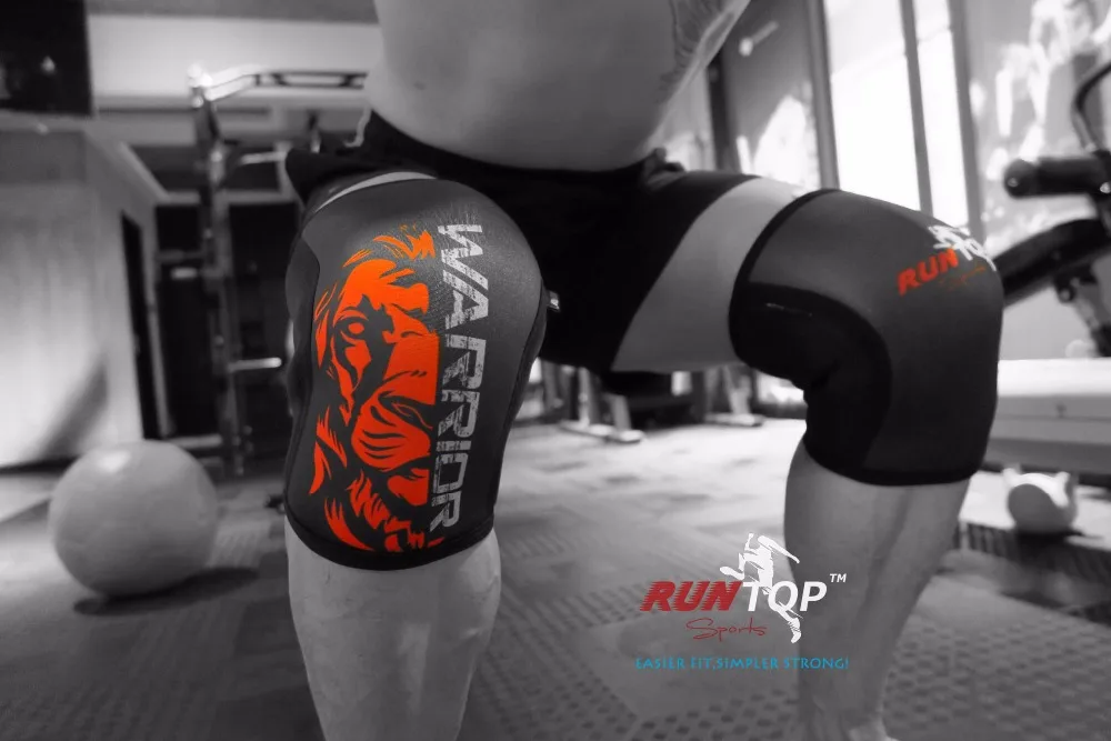 RUNTOP 7 мм Неопреновые наколенники Crossfit WODS приседания Тяжелая атлетика Powerlifting фитнес наколенники Поддержка Brace cap компрессия