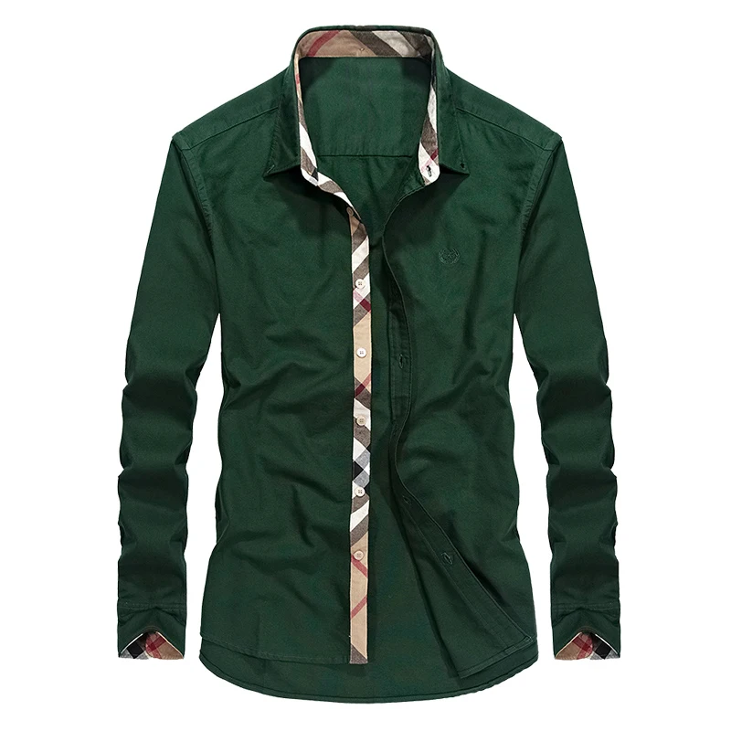 Брендовые европейские мужские рубашки 100% хлопок с длинным рукавом лето 2019