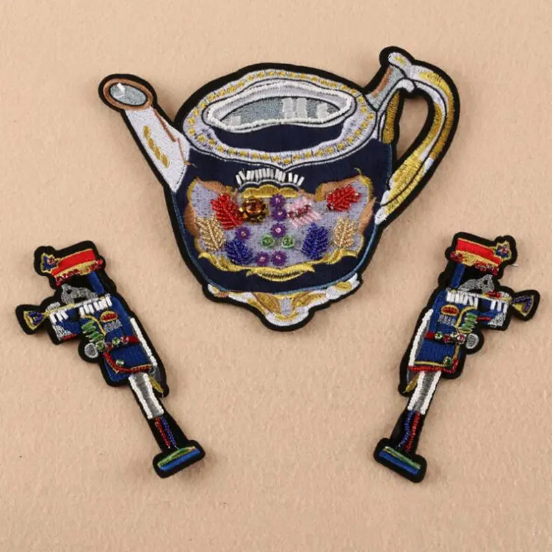 Высококачественные вышитые вручную бисером тканевые наклейки большая ткань