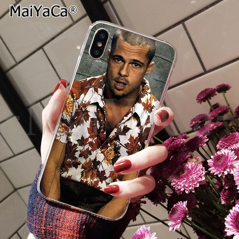 MaiYaCa brad pitt TPU Мягкий силиконовый чехол для телефона Apple iPhone 8 7 6 6S Plus X XS MAX 5 5S SE XR