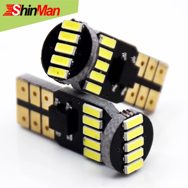 ShinMan 10x Canbus Светодиодная автомобильная лампа T10 W5W 4014SMD боковые габаритные