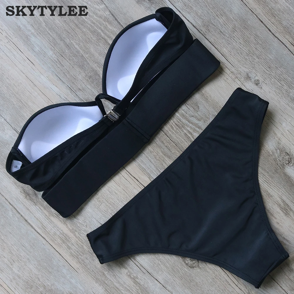 MOOSKINI Brand 2018 Hot Sexy Swimwear Women Bikinis Bathing Suit Push Up Brazilian Bikini Set Low Waist Solid Swimsuit Beachwear |