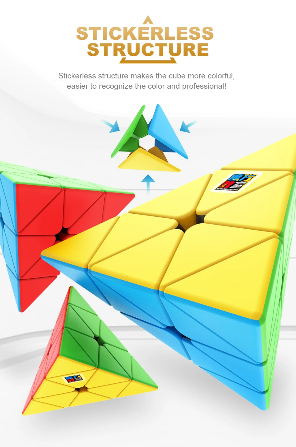 MoYu Cubing класс Meilong 3x3x3 Пирамида куб без наклеек магические скоростные кубики профессиональные Кубики-головоломки обучающие игрушки для детей