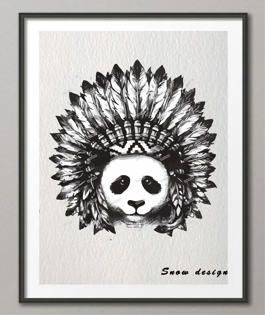 Оригинальная забавная панда Rikivity Картина на холсте поп плакат стену печатные