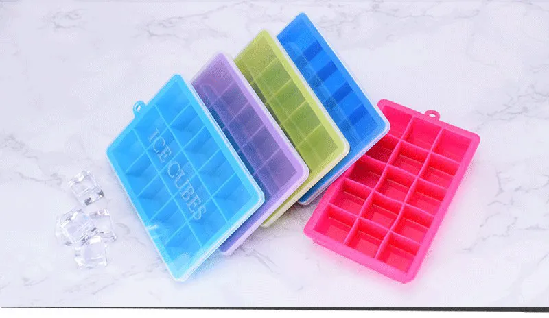 С крышкой DIY креативный Большой Силиконовый Лоток Для Льда квадратной формы для льда формы для Фруктового мороженого бар аксессуары для кухни
