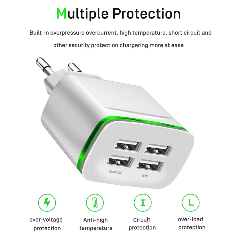 4 USB несколько зарядных устройств для телефонов 5V 4A зарядное устройство