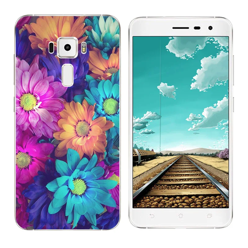 for Asus Zenfone 3 Case ZE552KL Soft Silicone TPU Triangle Printing Phone 5.5&quot Coque Capa |