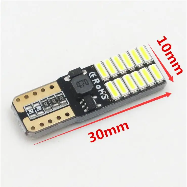 Светодиодные лампы T10 без полярности 12 В С 24 светодиодами 4014SMD 194 168 W5W | Автомобили
