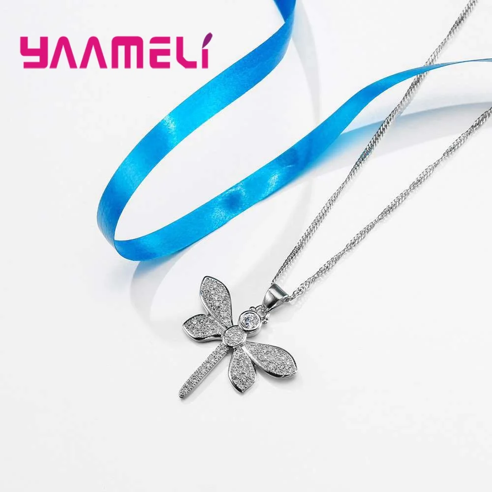 YAAMEL новая мода форма стрекозы серебро 925 пробы ожерелье серьги набор милые