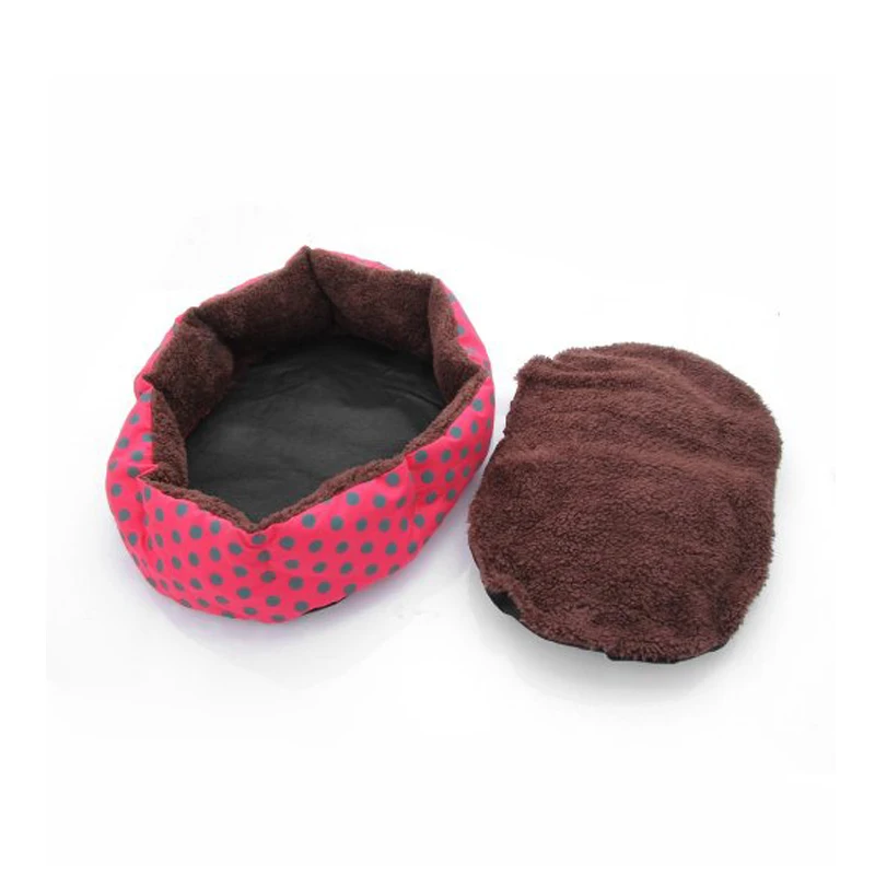 Красный узор в горошек кровать для собаки домашнего питомца мягкий как котенок